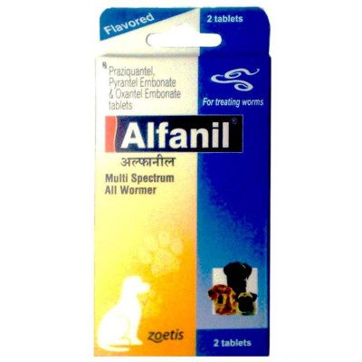 Zoetis Alfanil Dewormer For Dog - 2 Tablets